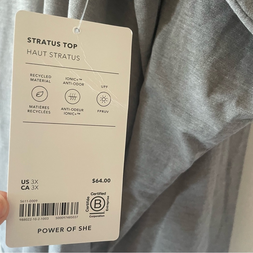 NWT Gray Stratus Top by Athleta - Picture 2 of 4
